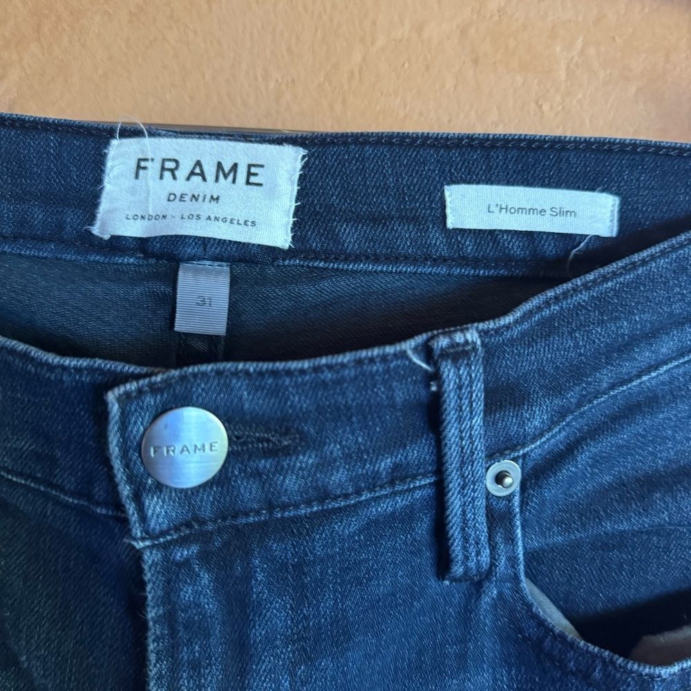 FRAME L’Homme Slim Jeans 31 Placid Dark Blue Made in USA - Picture 4 of 10